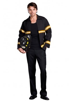 Mens Adult Fireman Fire Fighter Uniform Fancy Dress Costume Halloween Outfit