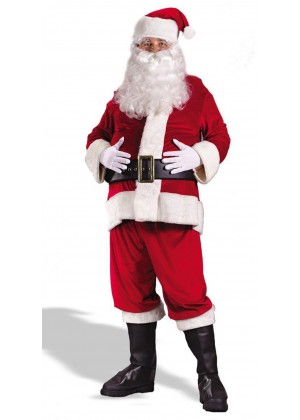 Flannel Santa Claus Suit Clause Christmas Xmas Fancy Dress Adult Costume