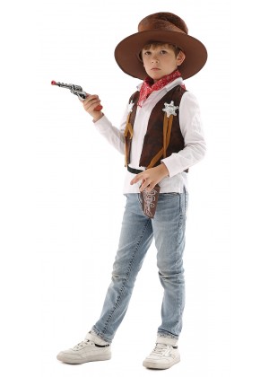 Kids Cowboy Sheriff Vest Costume Kit 