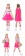 Pink Girls Cheerleader Costume With Pompoms Socks