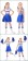 Blue Girls Cheerleader Costume With Pompoms Socks