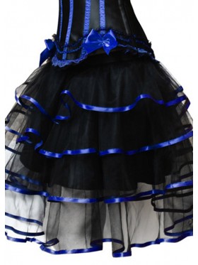 Black with blue Satin skirt