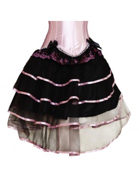 Black with Pink Satin skirt