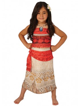 Moana Polynesia Princess Dress Girls Child Kids BookWeek Hawaiian Necklace Girls Costume