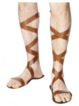 Mens Spartan Greek Warrior Roman Sandals Jesus Gadiator Caesar Egyptian Trojan Fancy Dress Ancient Shoes Lace Up Footwear Costume Accessories
