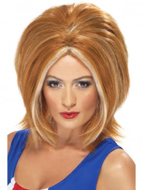 Spice Girls Ginger Girl Bob Power Womens Wig Blonde 90s Pop Star Fancy Dress Costume Accessory