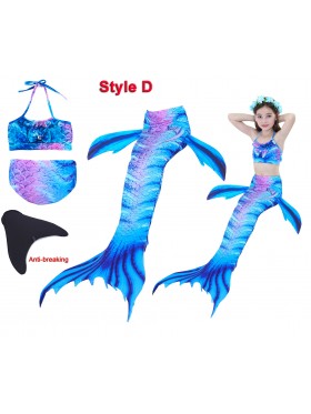 Kids Mermaid tails Swimsuit Costume with Monofin
