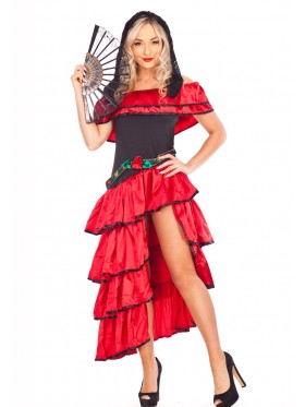 Ladies Spainish Flamenco Fancy Dress