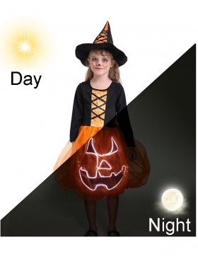 LED Light up Pumpkin Christmas Girl Costume