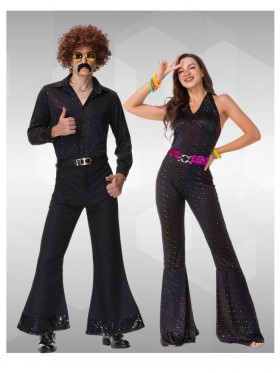 Couple 70s Disco Fever Retro Costume