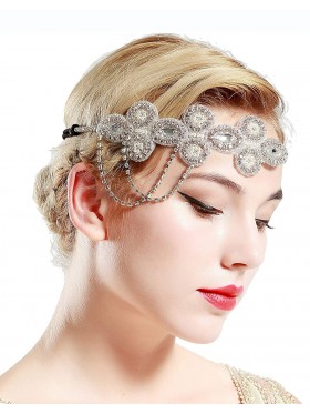 1920s Headband Vintage Bridal Great Gatsby Flapper Headpiece gangster ladies