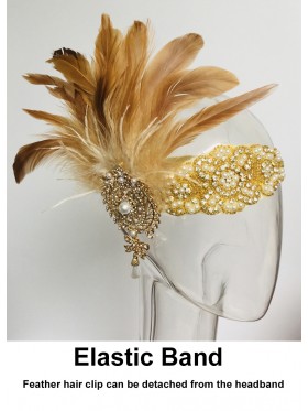 Ladies 1920s Feather Flapper Headpiece