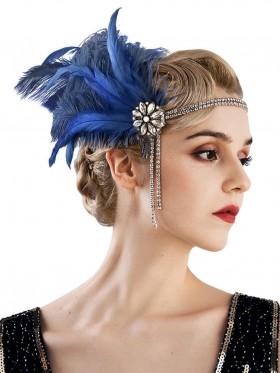 Ladies Blue 20s Flapper Headband