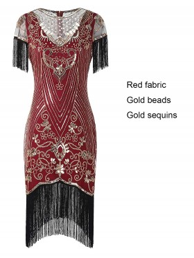 Red 1920s Flapper Fancy Dress Costume
