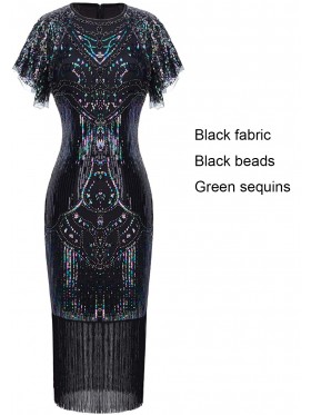 Black  20s Gatsby Fancy Dress Costume