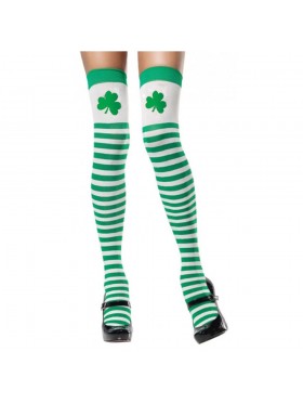 ST PATRICKS DAY Stockings LEPRECHAUN  NOVELTY irish green COSTUME ACCESSORY