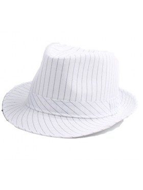 White Adult 1920's 20s Gangster Hat Trilby Al Capone Gatsby Fancy Dress Costume Accessory