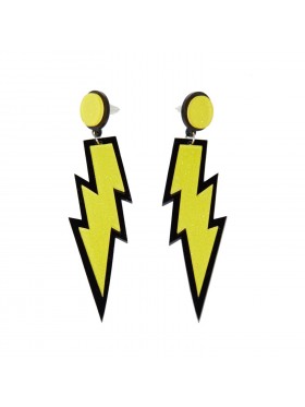 Glitter lightning EARRINGS PLASTIC ROCK star 80s COSTUME Fluro Neon Costume Accessary