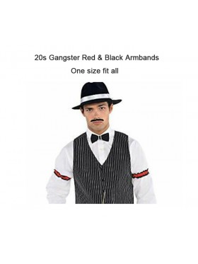20s gangster red & black armbands 