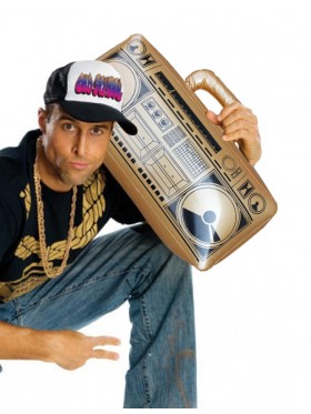 19” Gold 1980s Hip Hop Inflatable Boom Box Radio
