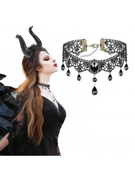 Gothic Necklace Punk Collar Halloween Maleficent