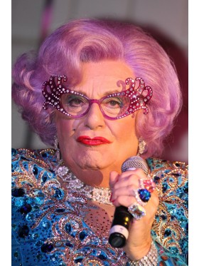 Dame Edna Everage Purple Wig and Glasses Accessory