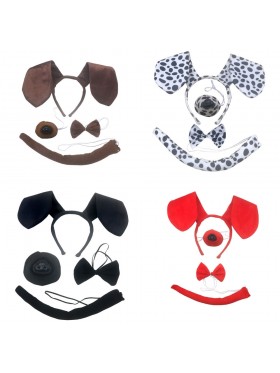 Kids and Adults Dog Headband Nose Bow Tail Set 