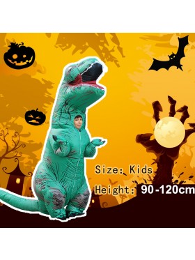Green Kids T-Rex Blow up Dinosaur Inflatable Costume