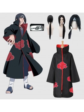Adult Naruto Akatsuki Itachi Uchiha Costume Wigs Headband