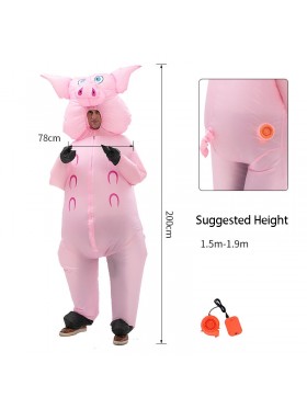 Adult Inflatable Pink Pig Halloween Costume