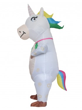 Adult Inflatable White Unicorn Costume