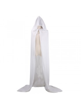 White Kids Hooded Cloak Cape Wizard Costume
