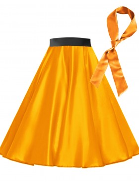 Orange Satin 1950's 50s skirt