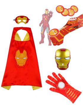 Iron man Cape Mask Sword Gloves Weapon Set
