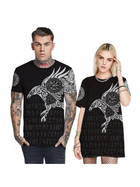 Dark Viking Tattoo 3D Printed Fashion T-Shirt
