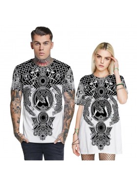 Light Viking Tattoo 3D Printed Fashion T-Shirt