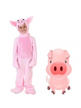Kids Pink Piglet Jumpsuit Costume Onesie