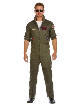 Aviator Costume Pilot Flight 80's Film Suit Pete Mitchell Maverick