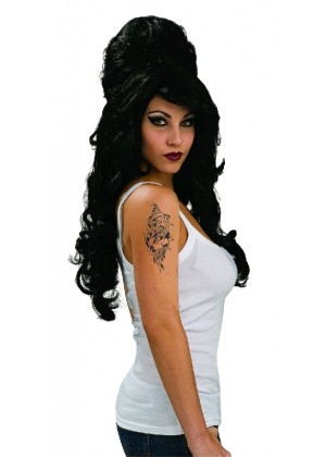 Ladies Amy Winehouse Rehab Fancy Dress 60s Costume Adult Wig