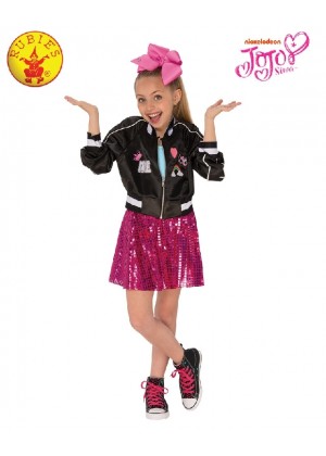 Jojo Siwa Bomber Jacket Girls Fancy Dress Celebrity Music Diva Childs Idol Kid Outfit Costumes