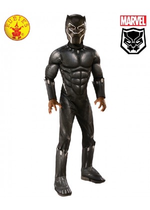 Licensed Kids Deluxe Black Panther Civil War Deluxe Child Costume Mask Halloween Party Fancy Dress Boys