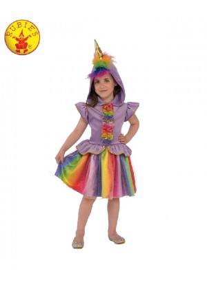 Rainbow Unicorn Girls Fancy Dress Fairy Tale Book Day Animal Kids Childs Costume