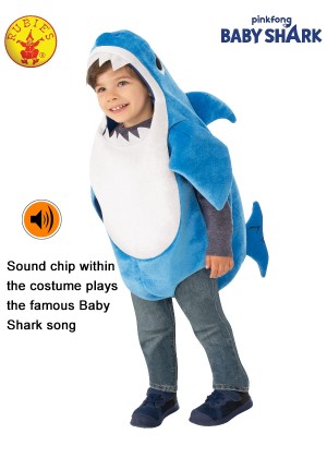 KIDS DADDY SHARK DELUXE BLUE COSTUME
