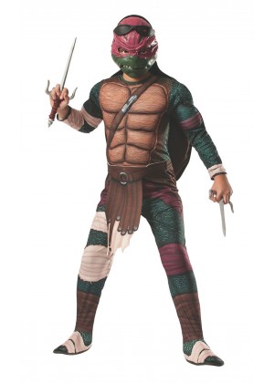 Movie/TV/Cartoon Costumes - TV Show TMNT Teenage Mutant Ninja Turtles Costume Licensed Rubie's Raphael Red