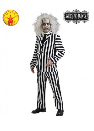 Mens Mr Beetlejuice Outfit Fancy Dress Party Dress Halloween Costume