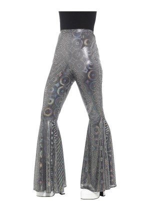 Ladies 70s Silver Flared Trousers cs21466
