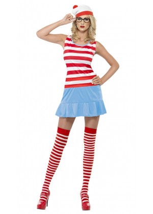 Cartoon Costume - Womens Wheres Wally Wenda Cutie Girl Costume Geek Nerd Book Week Fancy Dress Funny TV