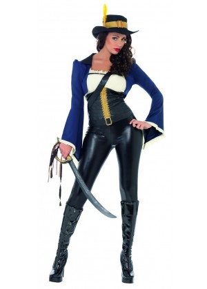 Womens Penelope Pirate Costume Fancy Dress Angelica Caribbean Outfit Ladies Sexy