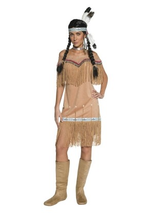 Authentic Western Indian Lady Wild West Pocahontas Squaw Costume Fancy Dress Cowgirl