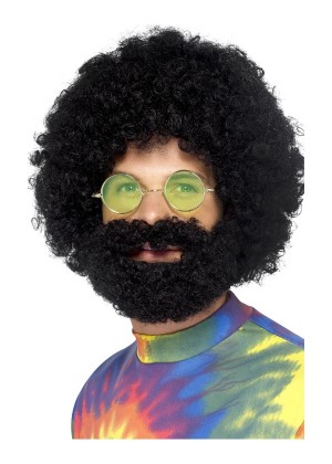 MENS GROOVY DUDE AFRO WIG AND BEARD